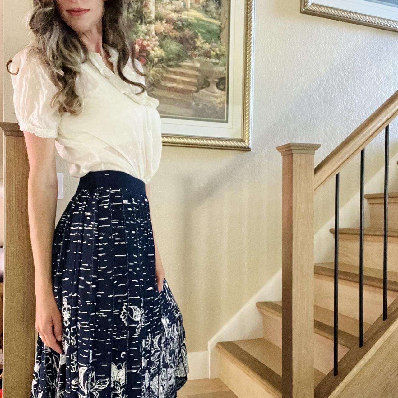 Anthropologie Knit Midi offers Skirt Set Dark Blue Large