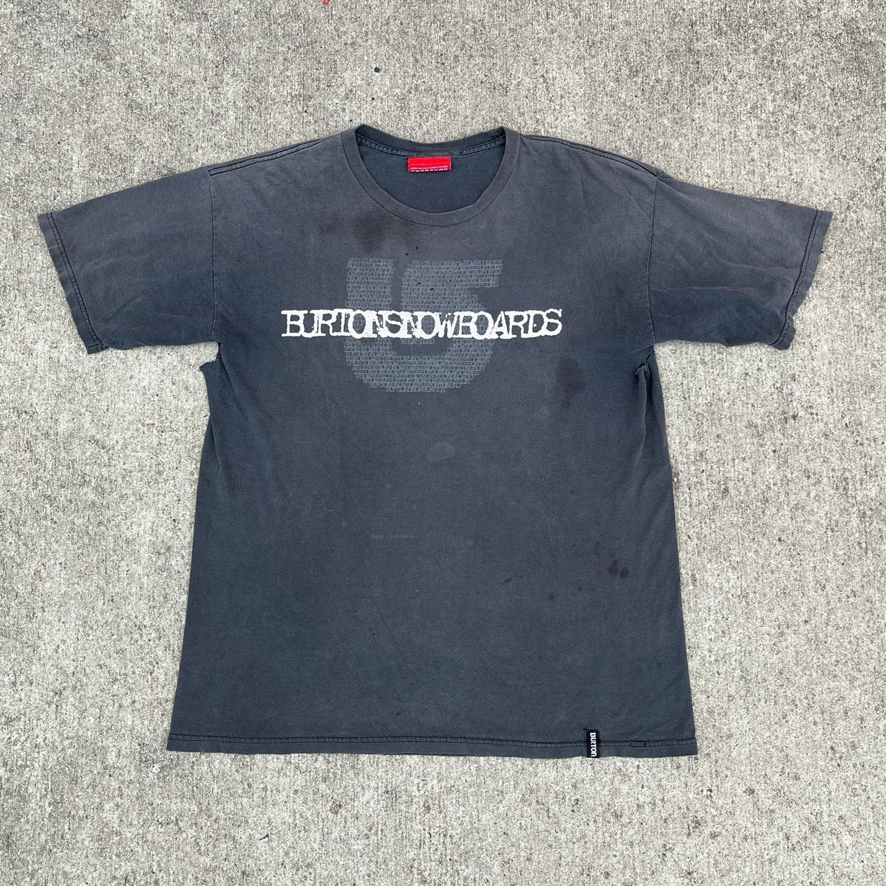 Distressed Y2K Burton Snowboards tshirt. Size large... Depop