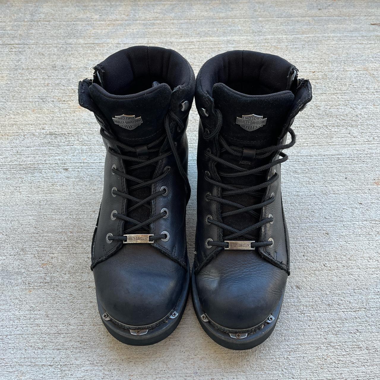 Harley Davidson Leather Motorcycle Boots. Size 11 in... Depop