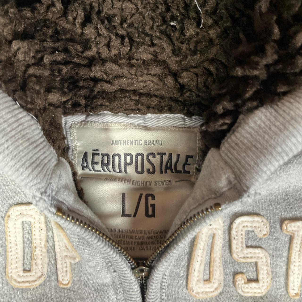 Y2K Aeropostale Sherpa Fur Lined Zip Up Hoodie. Size... - Depop