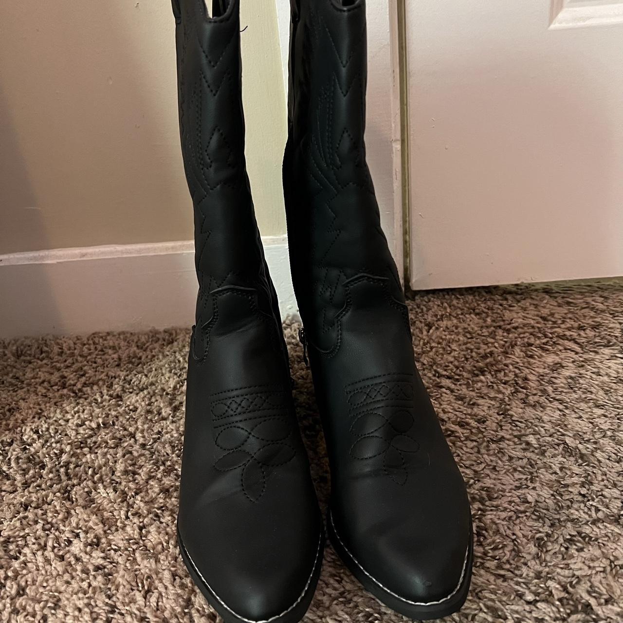 Dolls Kill black cowboy boots, women’s US 8! i... Depop