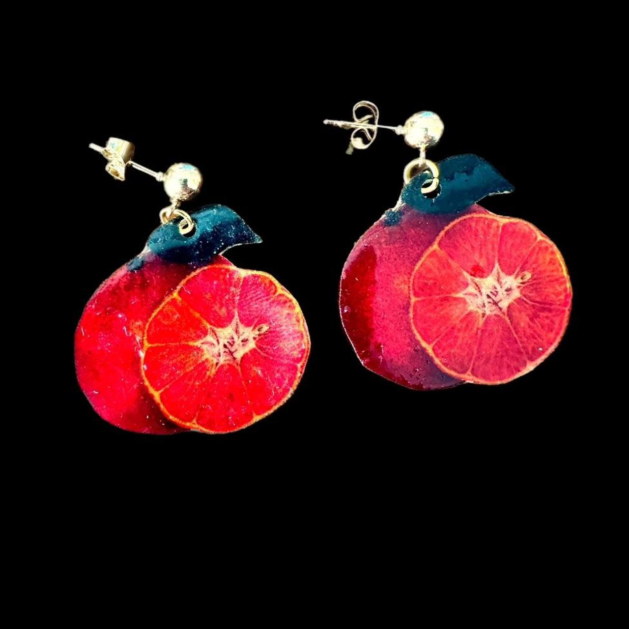Handmade blood orange earrings habdmadeearrings... Depop