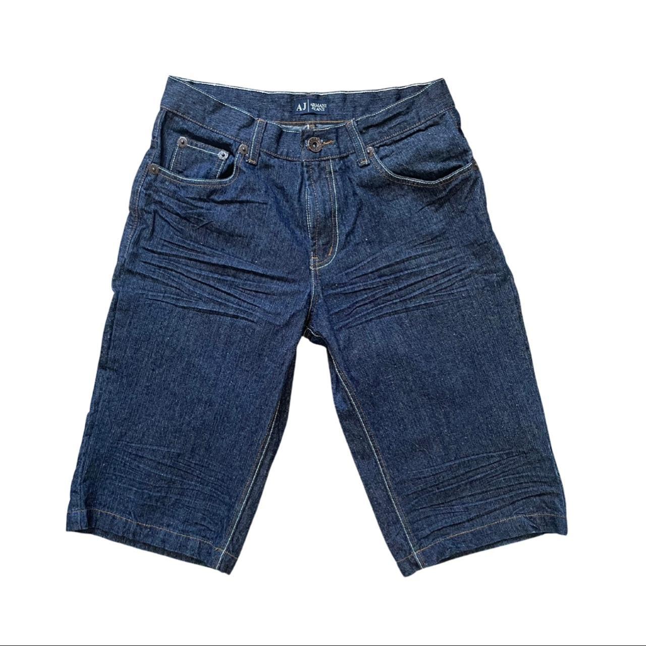 armani jeans jorts/denim shorts. knee length, great... - Depop