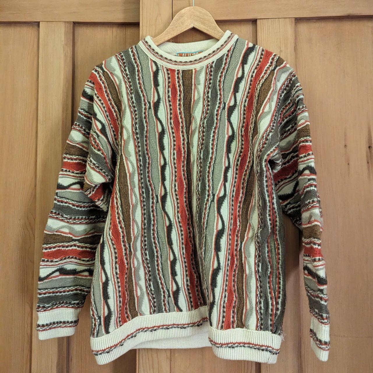 Coogi style sweater. Small hole in elbow. Fits like... - Depop