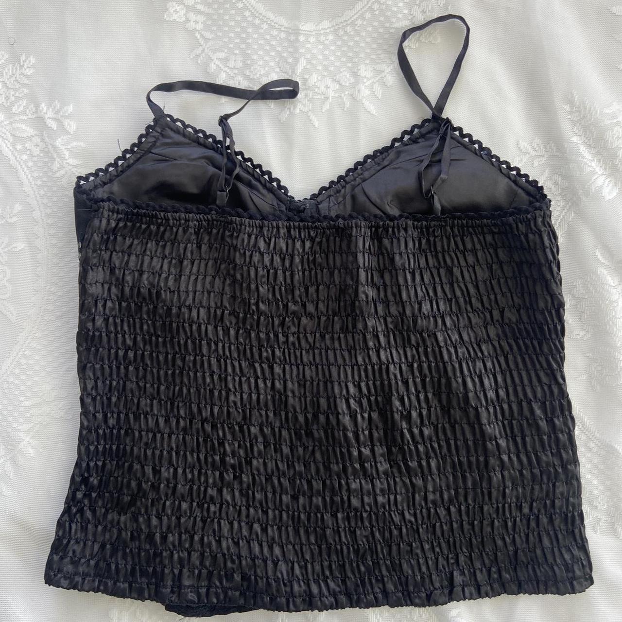 black sequin corset like top has latches in front... - Depop