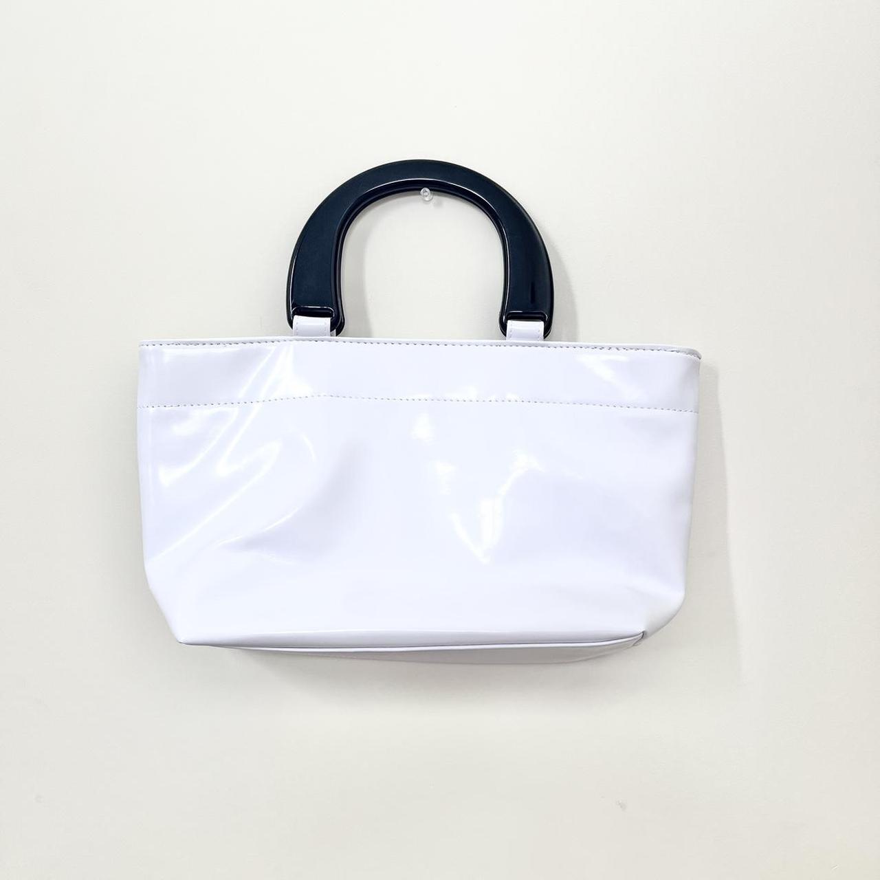 White Oil Leather Big Satchel Bag Twist Lock Flap Handbags For Work |  Baginning