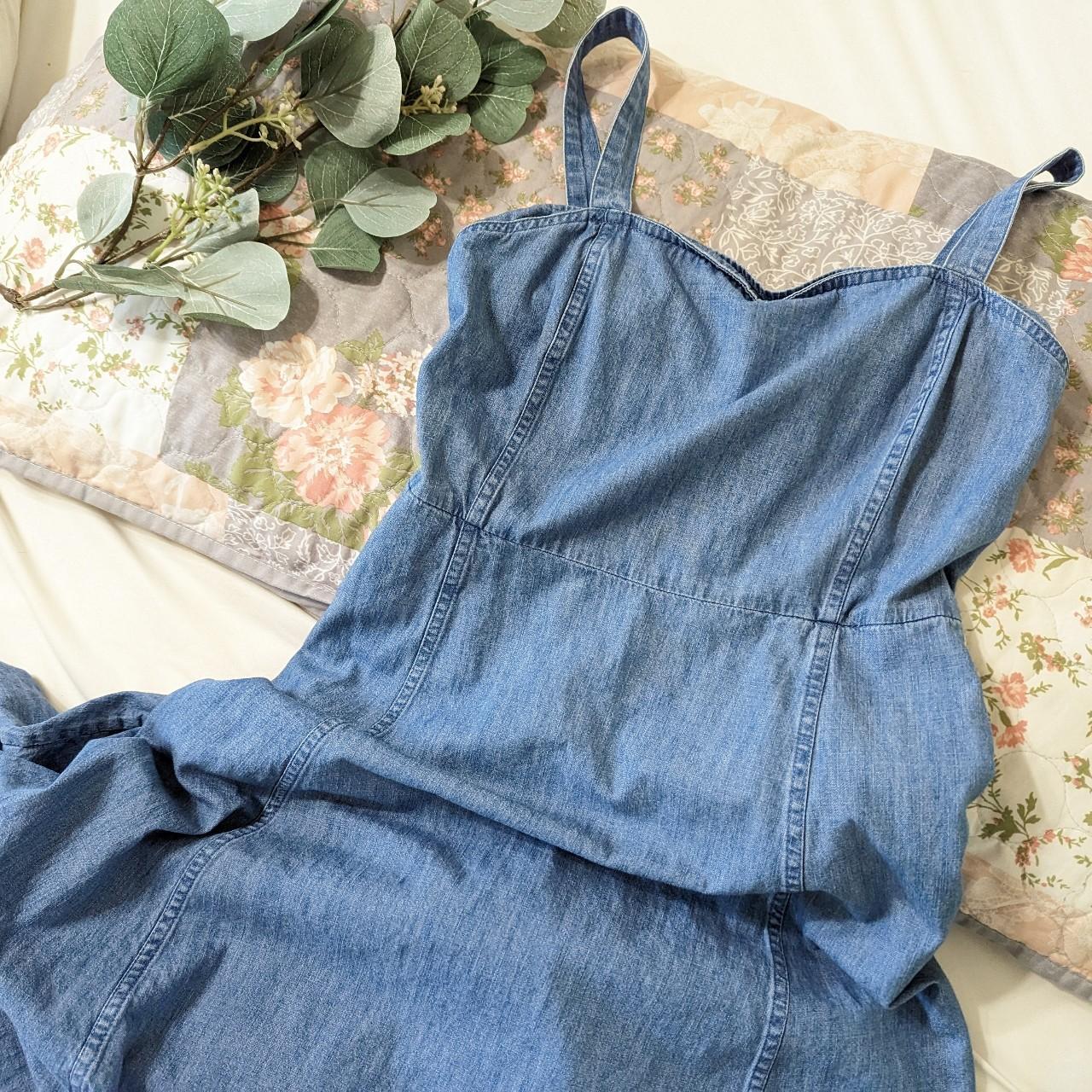 Gap Denim Tank Top A Line Midi Dress Size 0 17"... Depop