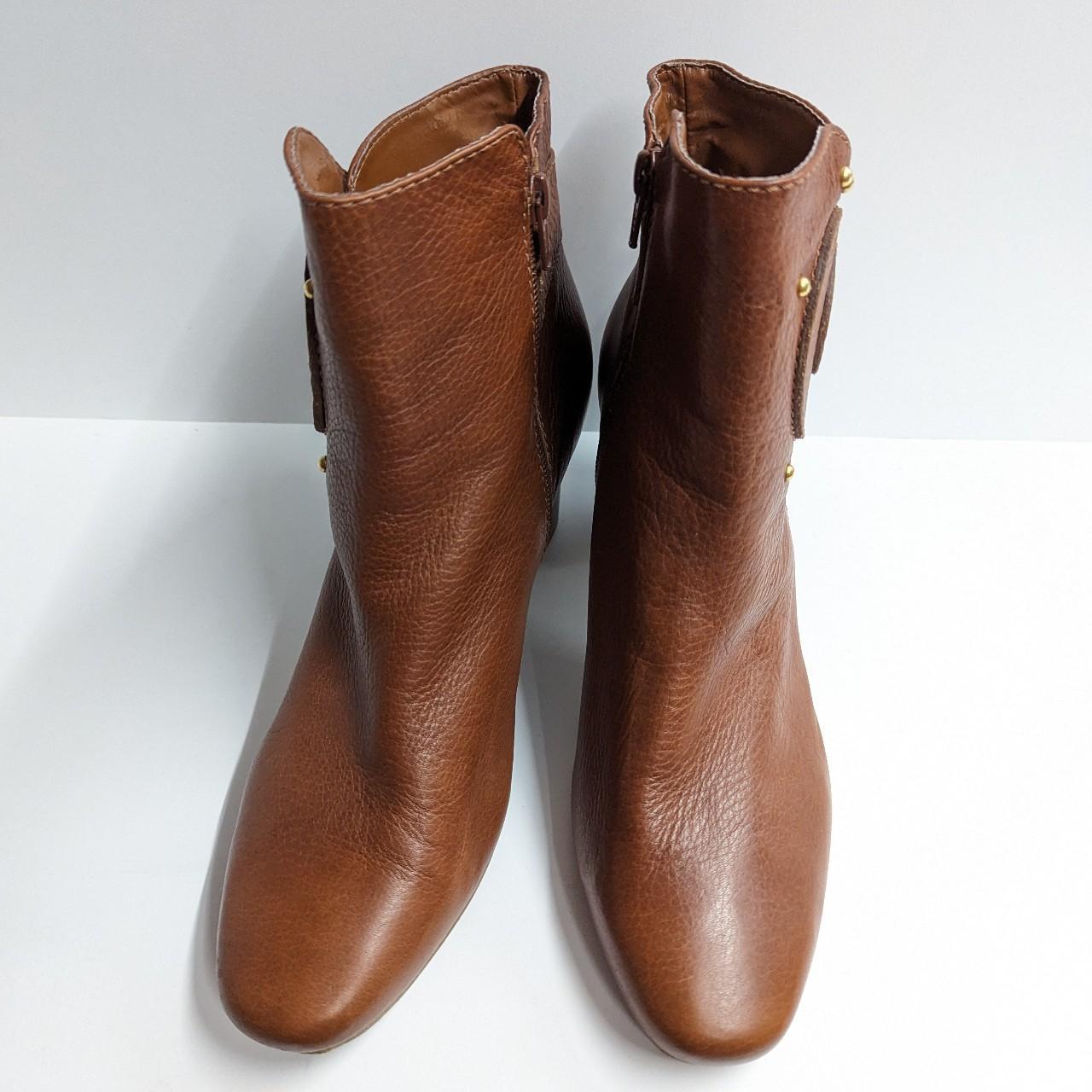 Antonio Melanie Soft Brown Leather Ankle Booties... - Depop