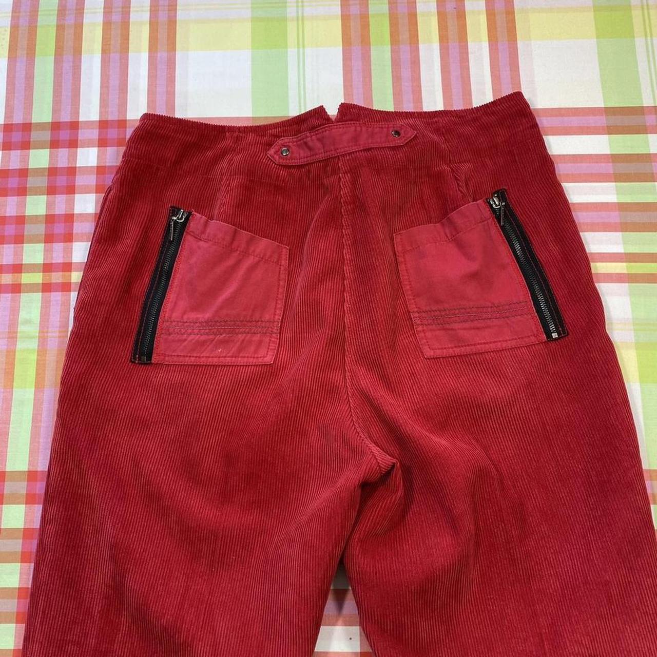 90s Does 70s Red Cord Biker Trousers No pictures... - Depop