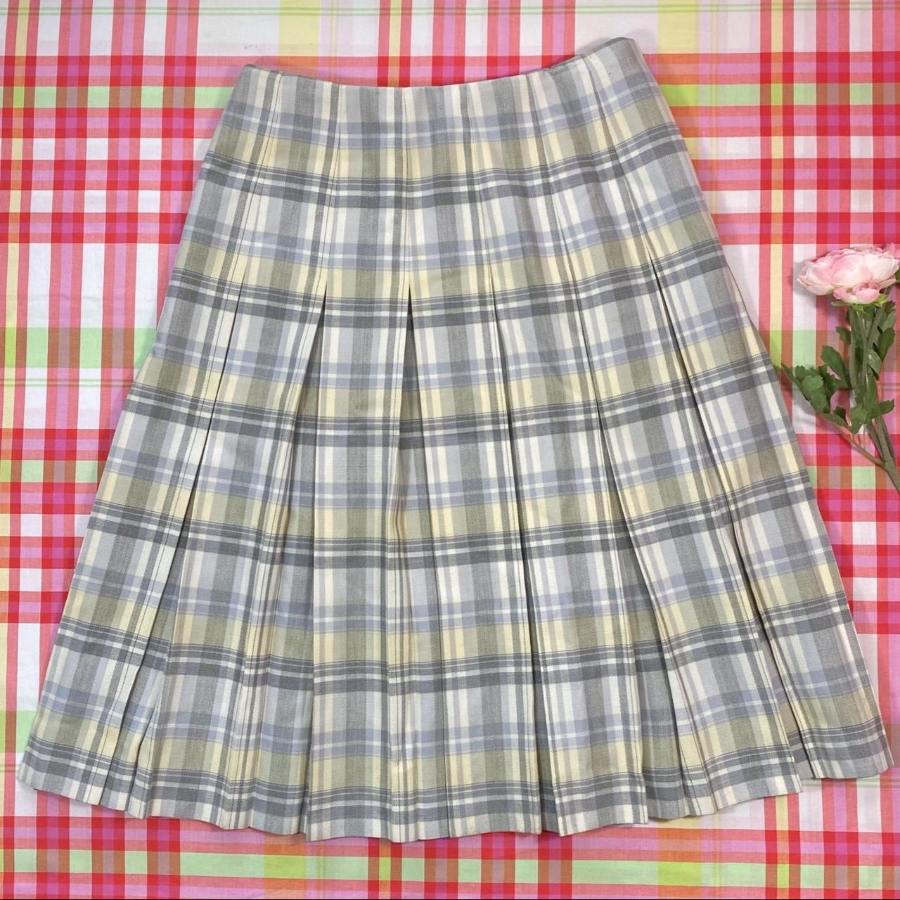 80s Vintage Fletcher Jones Tartan Midi Skirt No... Depop