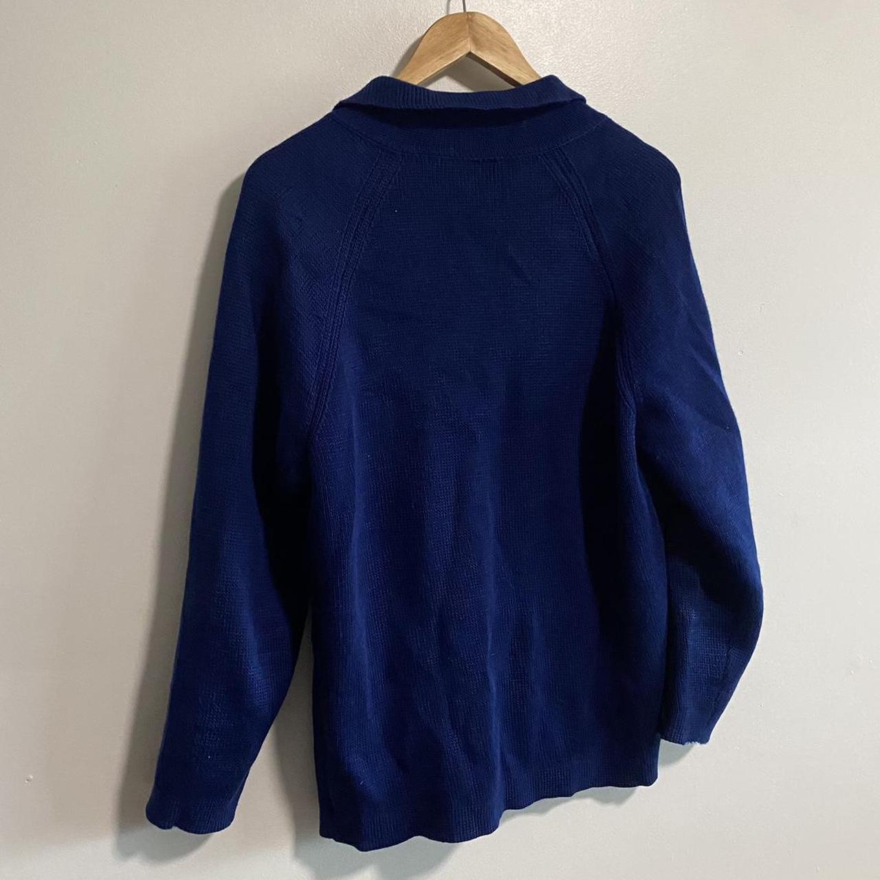 Homemade 00s Deep Cobalt Blue Cardigan Jacket No... - Depop