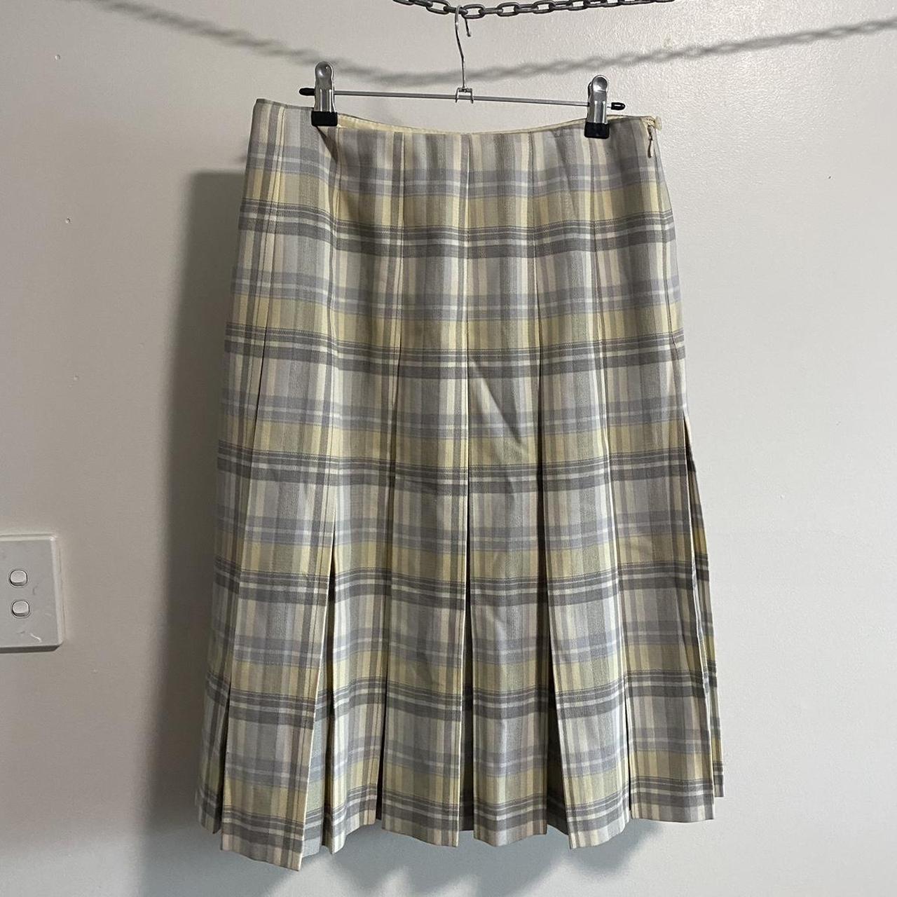 80s Vintage Fletcher Jones Tartan Midi Skirt No... Depop