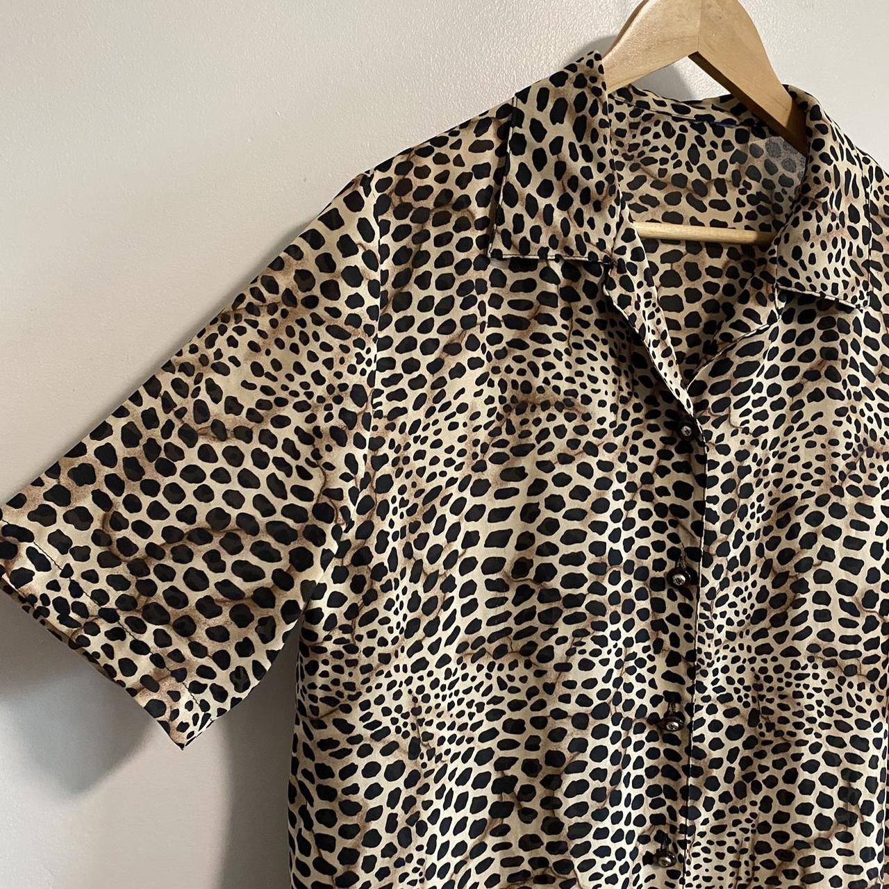 90s Plus Size Vintage Animal Print Blouse No... - Depop