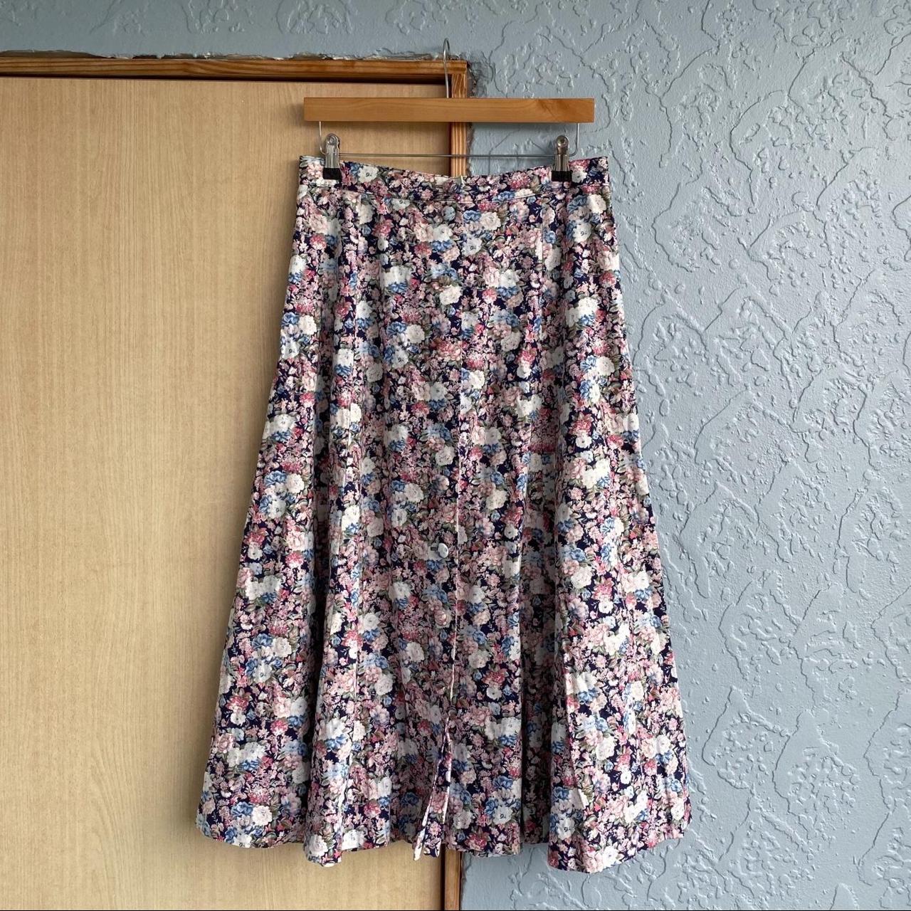 90s Cottage Dainty Floral Homemade Maxi Skirt No... - Depop