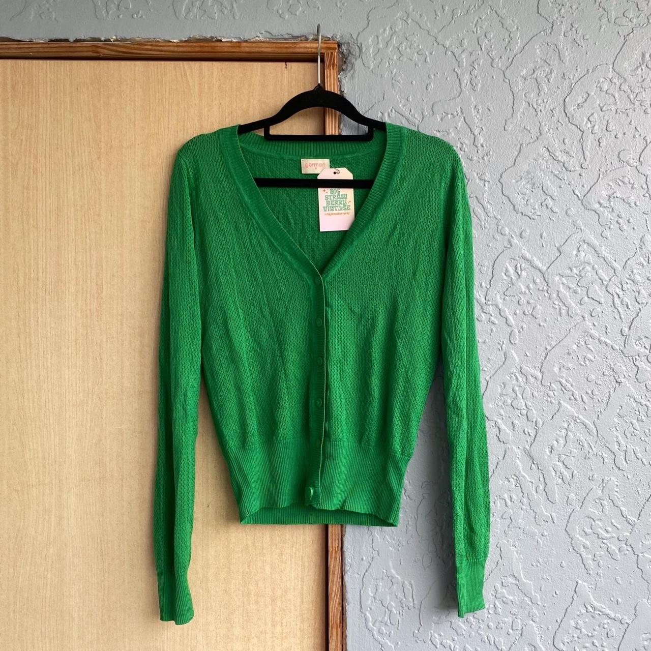 Kelly green long cardigan sale