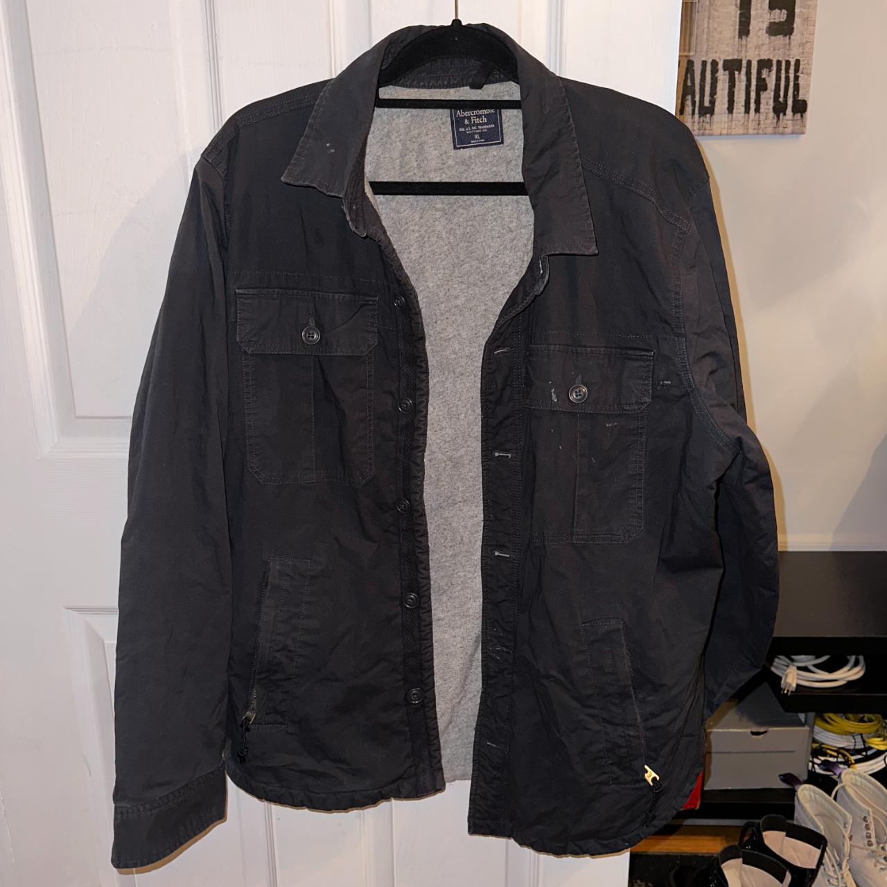 abercrombie & fitch Grey Military Field Jacket from... | Depop 