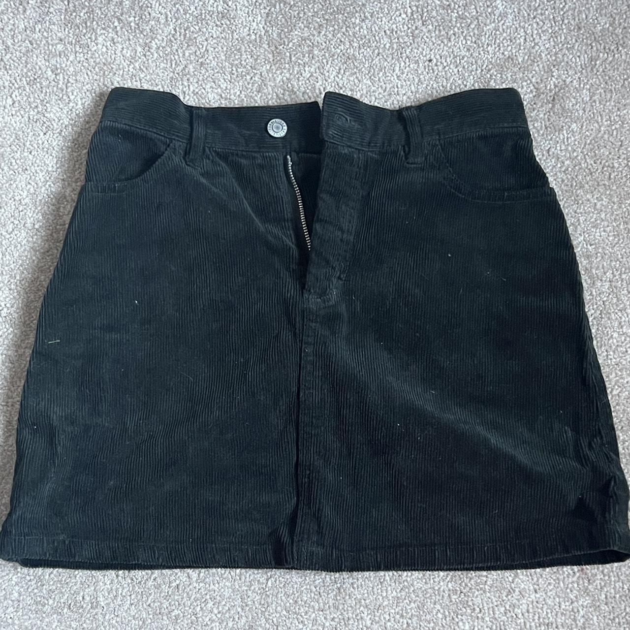 Brandy Melville dark green corduroy mini skirt. Depop