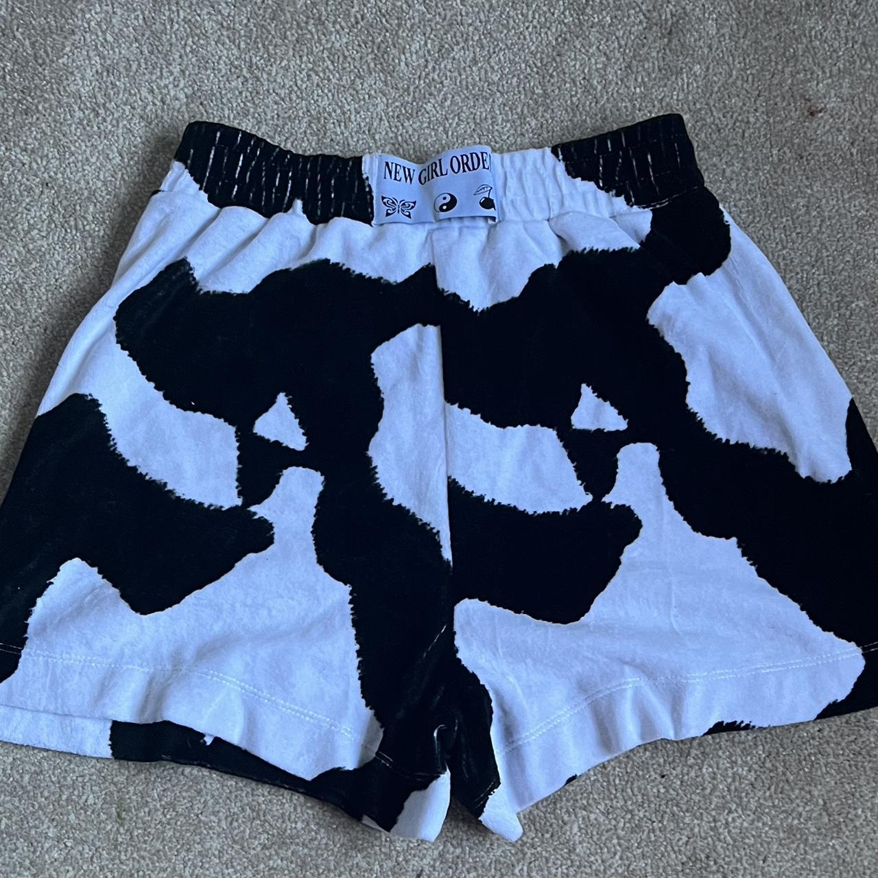 New Girl Order Women's Black and White Shorts | Depop