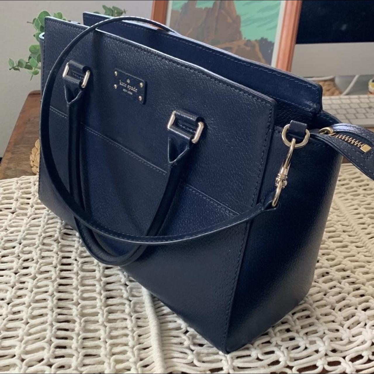 Kate Spade Navy Blue Tote Bag No rips or tears Depop