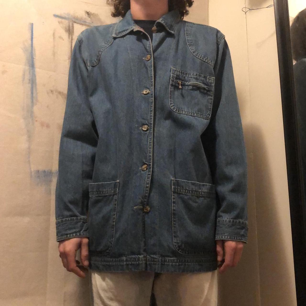 Denim Chore Coat, Front Zip