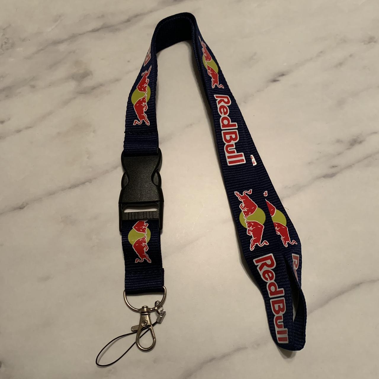 Black Redbull Detachable Lanyard Keychain New - Depop