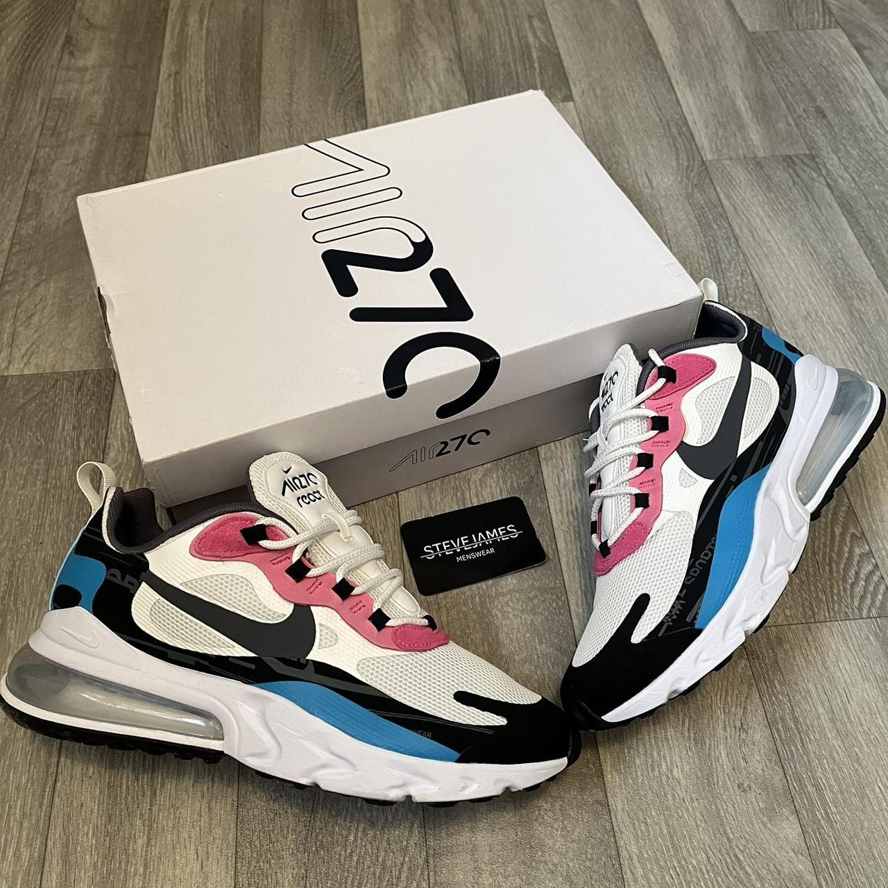 Mens Nike Air 270 React UK 8 White Pink Blue . Depop