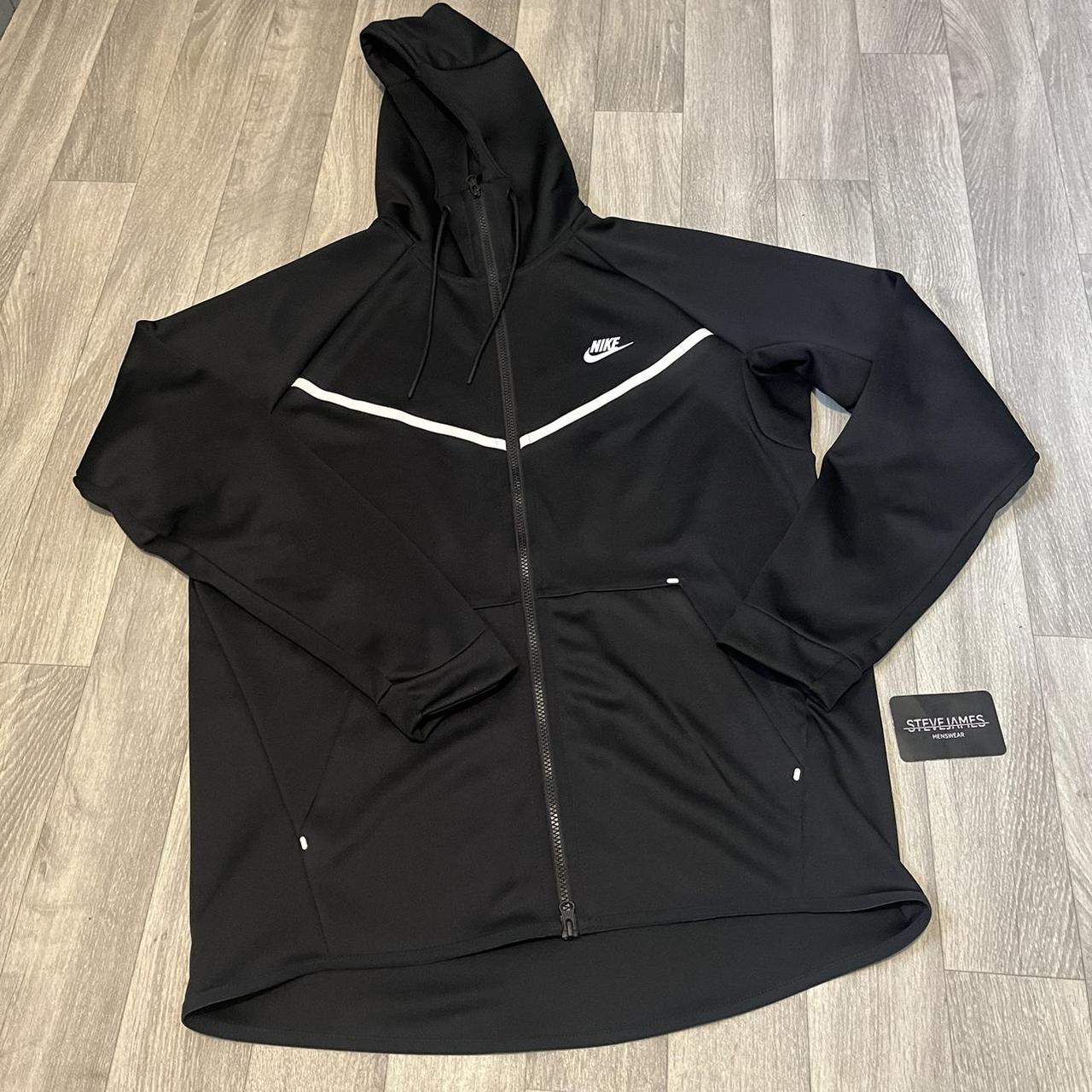 Mens Black White Nike Tech Icon Zip Up Jacket Size. Depop