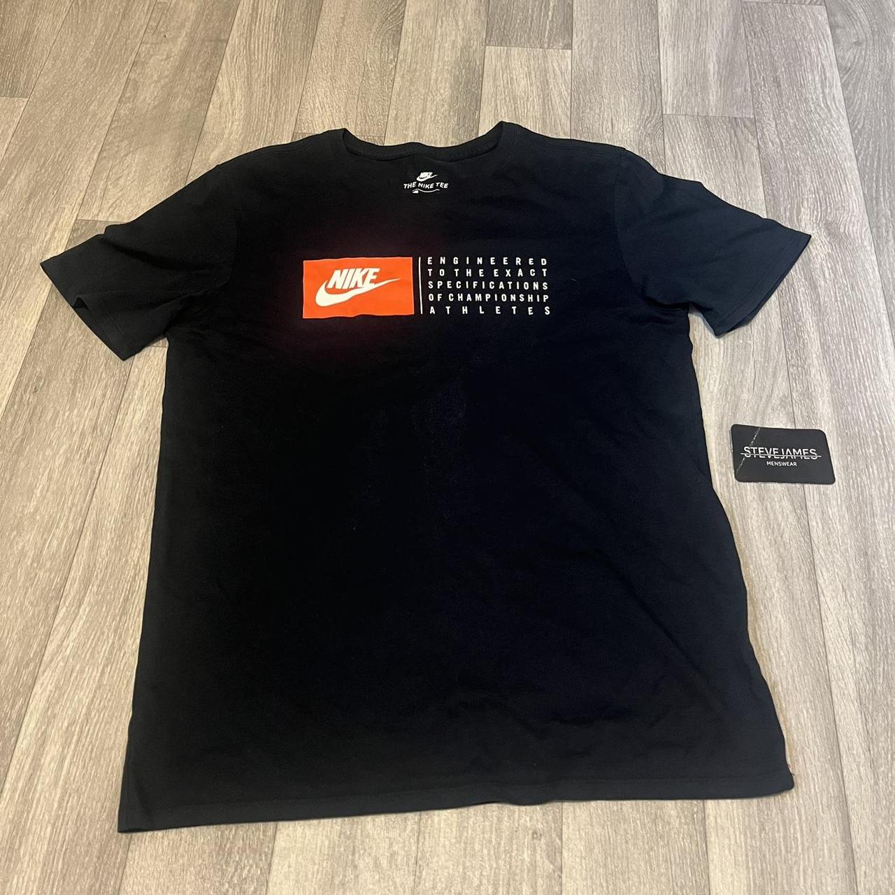 Mens Nike Black and Orange Vintage Retro Dri Fit. Depop