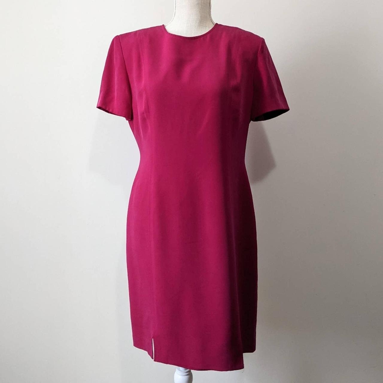 Talbots Women's Pink and Purple Dress | Depop