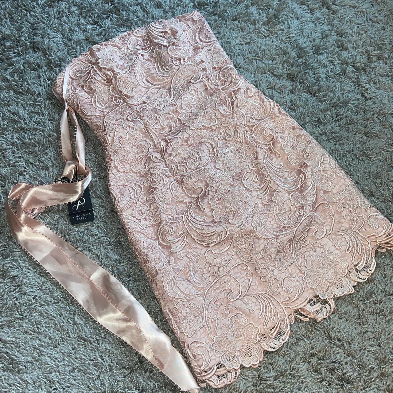 Adrianna papell rose lace guipire dress Size Depop