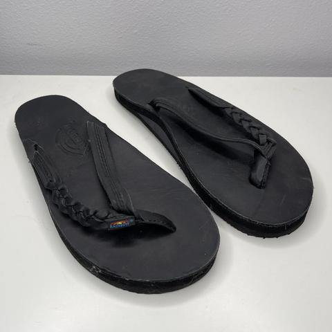Thick strap Black Rainbow Sandals Brand new with... - Depop