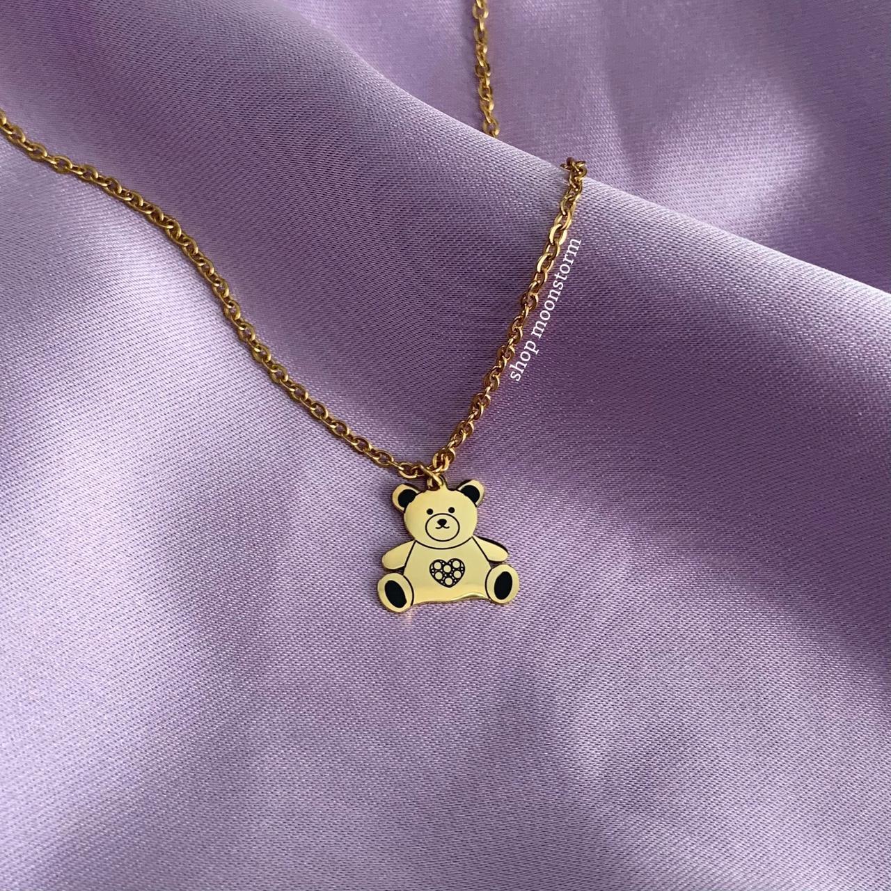 NEW gold teddy bear + heart necklace set 🧸 This set... Depop