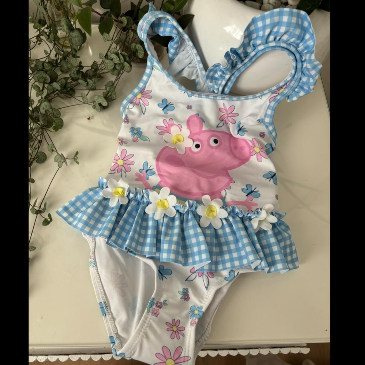 Baby girl peppa pig swimming costume suit 9 12. Depop