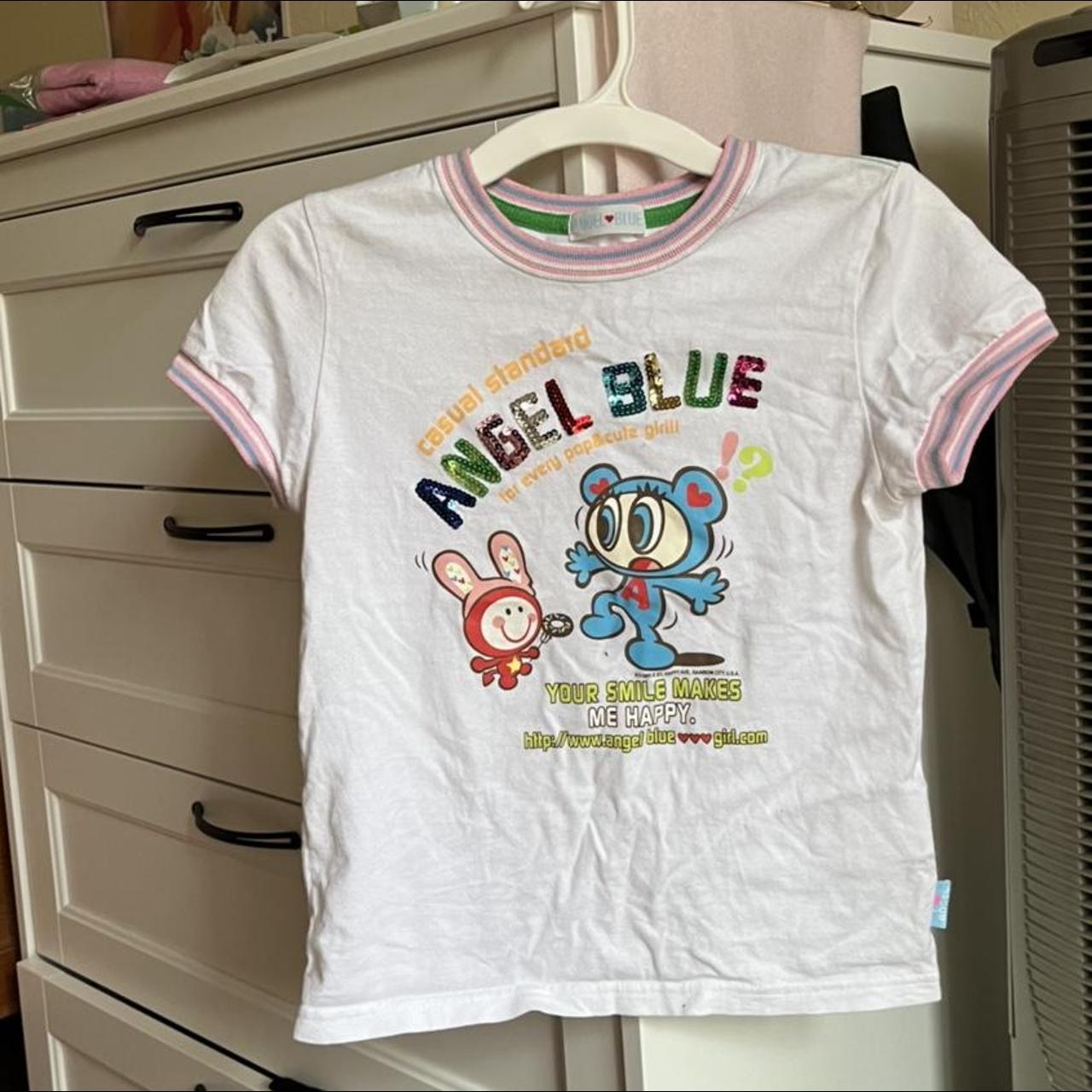 Angel Blue Women's White and Pink Crop-top