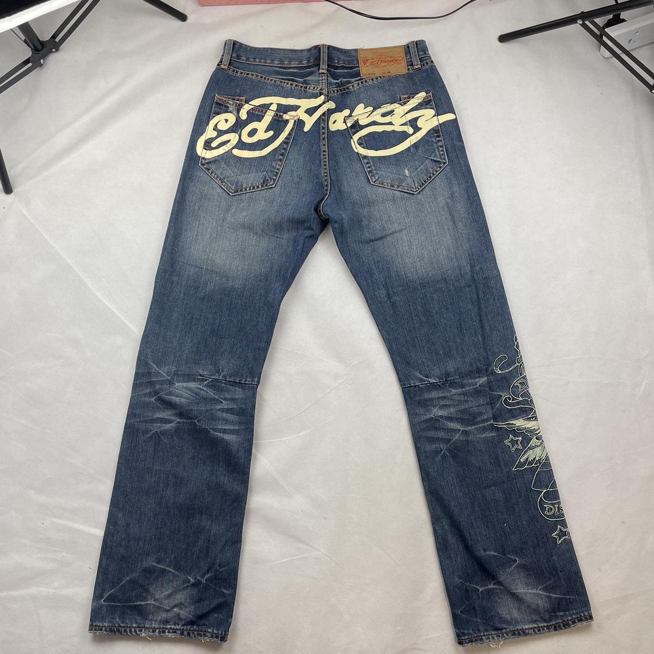 Vintage Ed Hardy jeans stunning early 00s ed hardy... - Depop