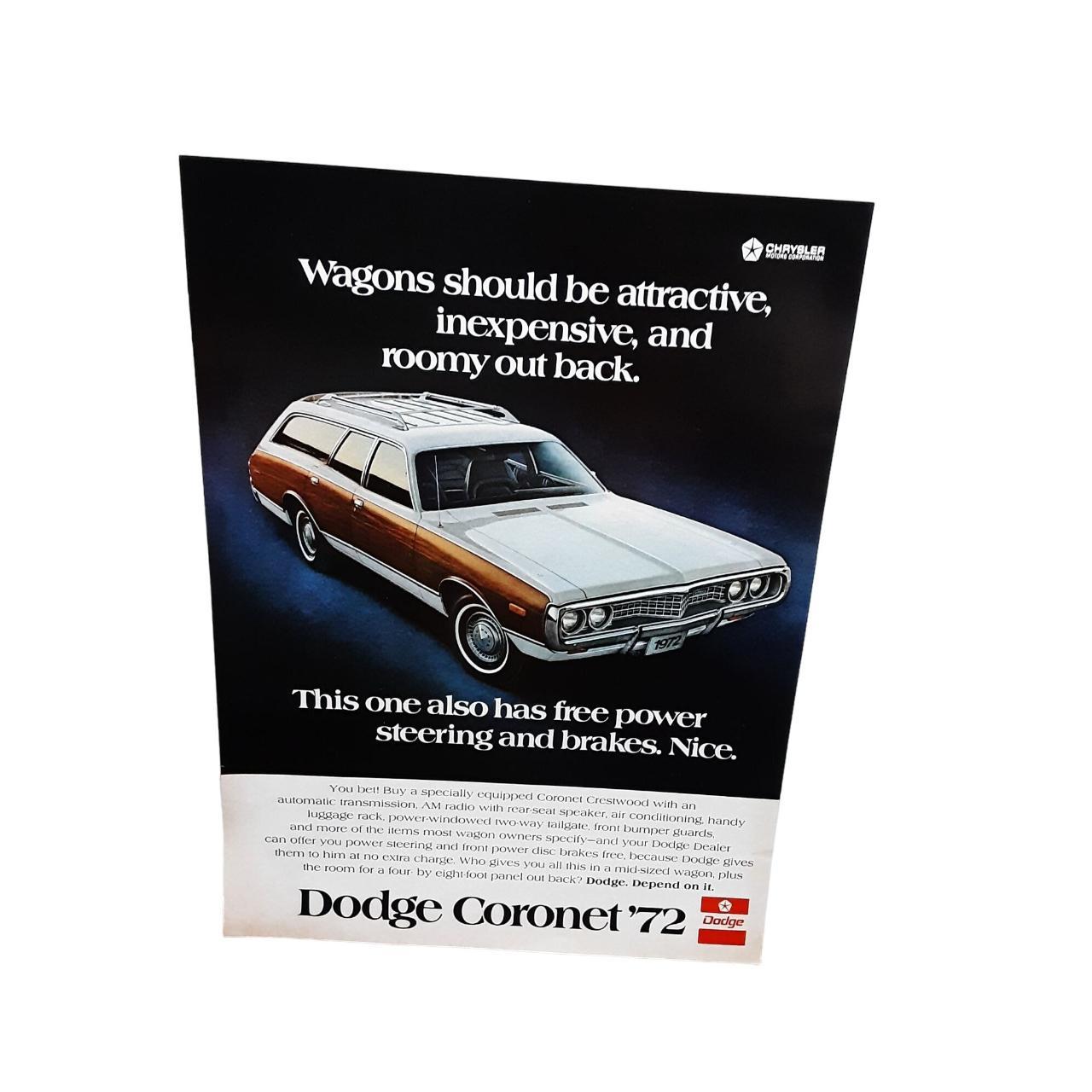 1972 Dodge Coronet Crestwood Wagon vintage print ad.... | Depop for Back In 1972 Free Printable