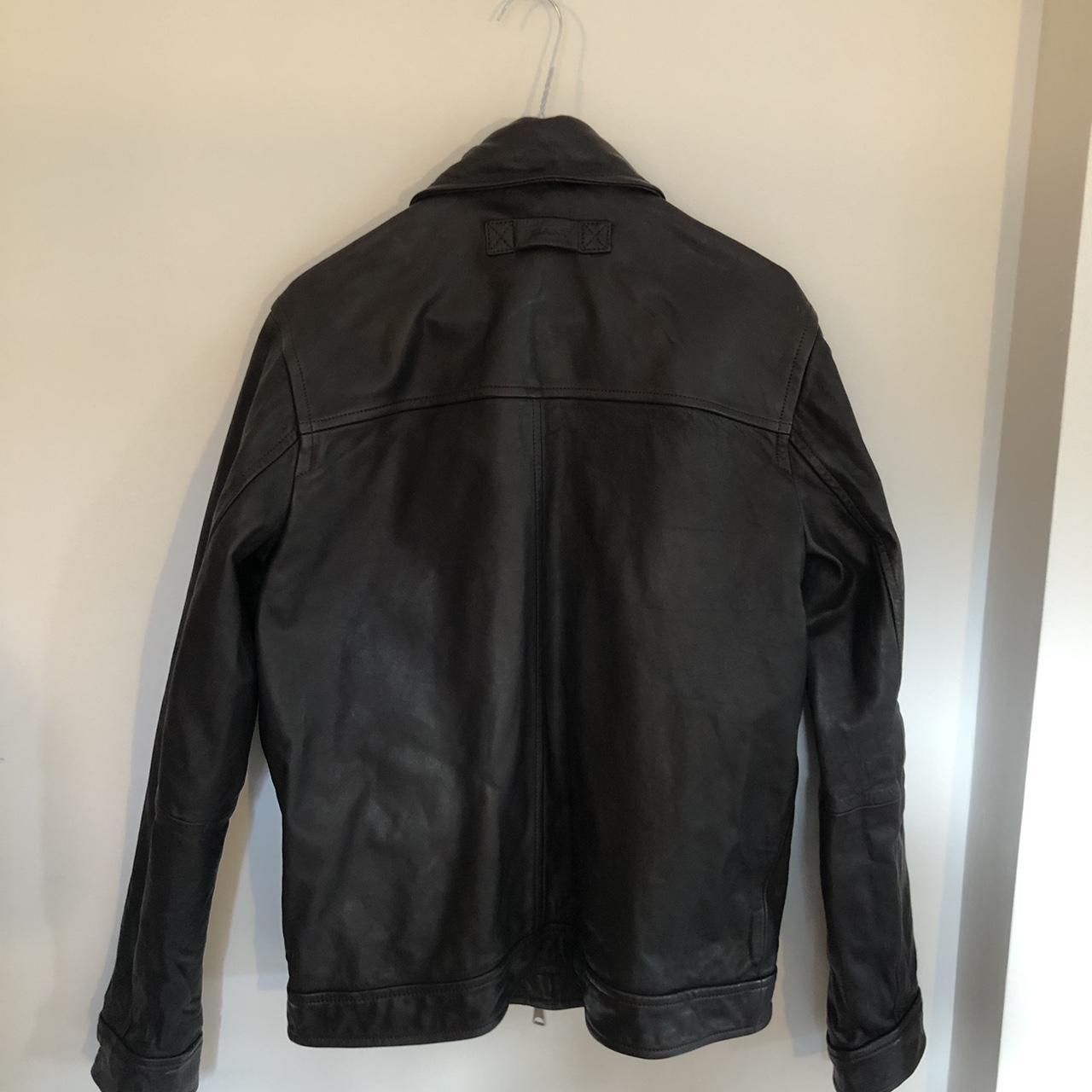 GANT leather jacket (really dark brown) Great... - Depop