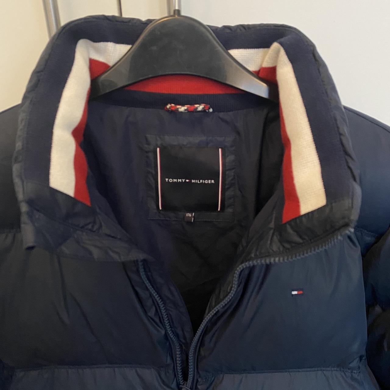 Navy Tommy Hilfiger puffer coat / jacket... - Depop