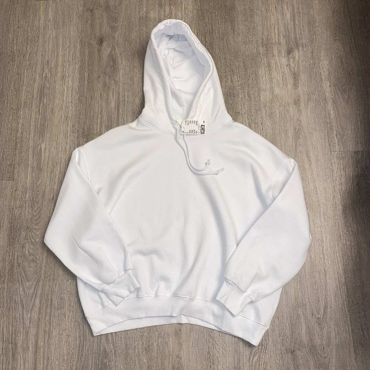 H&M HOODIE - WHITE (LARGE) BRAND NEW LABEL ATTACHED... - Depop