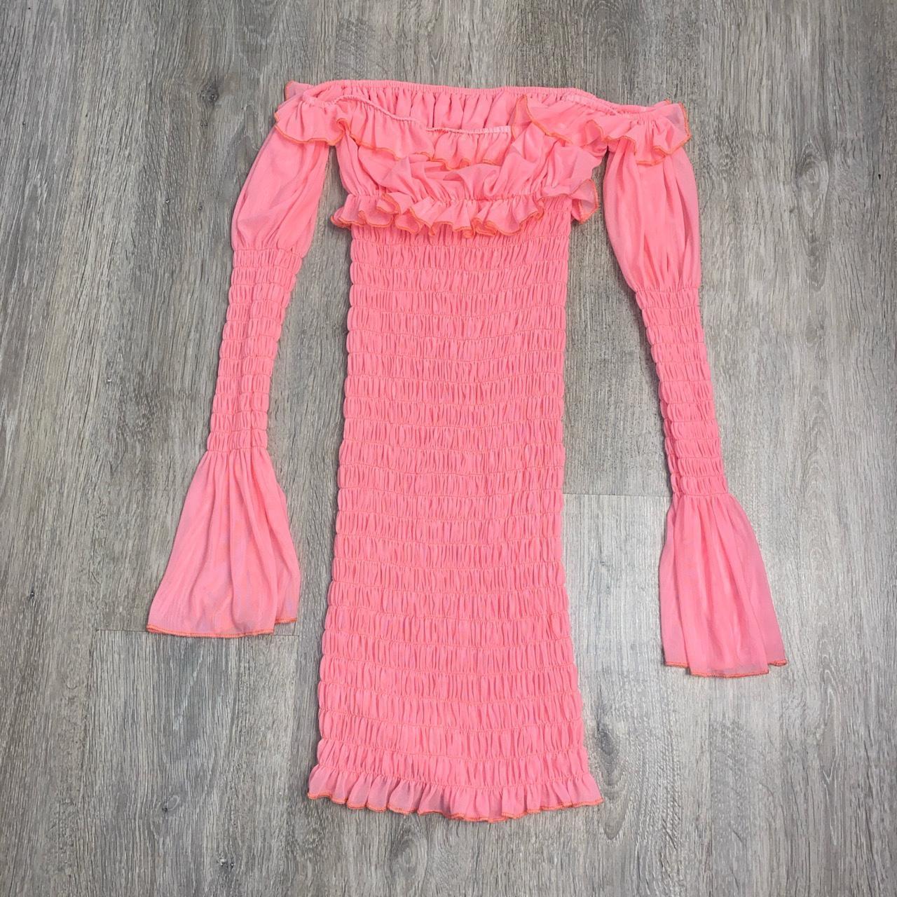 THE K LABEL PINK RUFFLE DRESS CORAL PINK (ONE... Depop