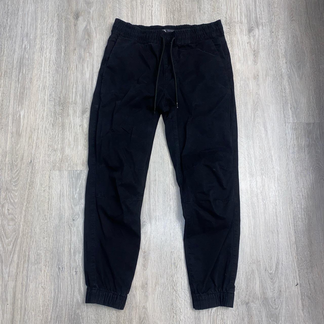 ZARA MEN’S CARGO PANTS - BLACK (MEDIUM) WORN ONCE - Depop