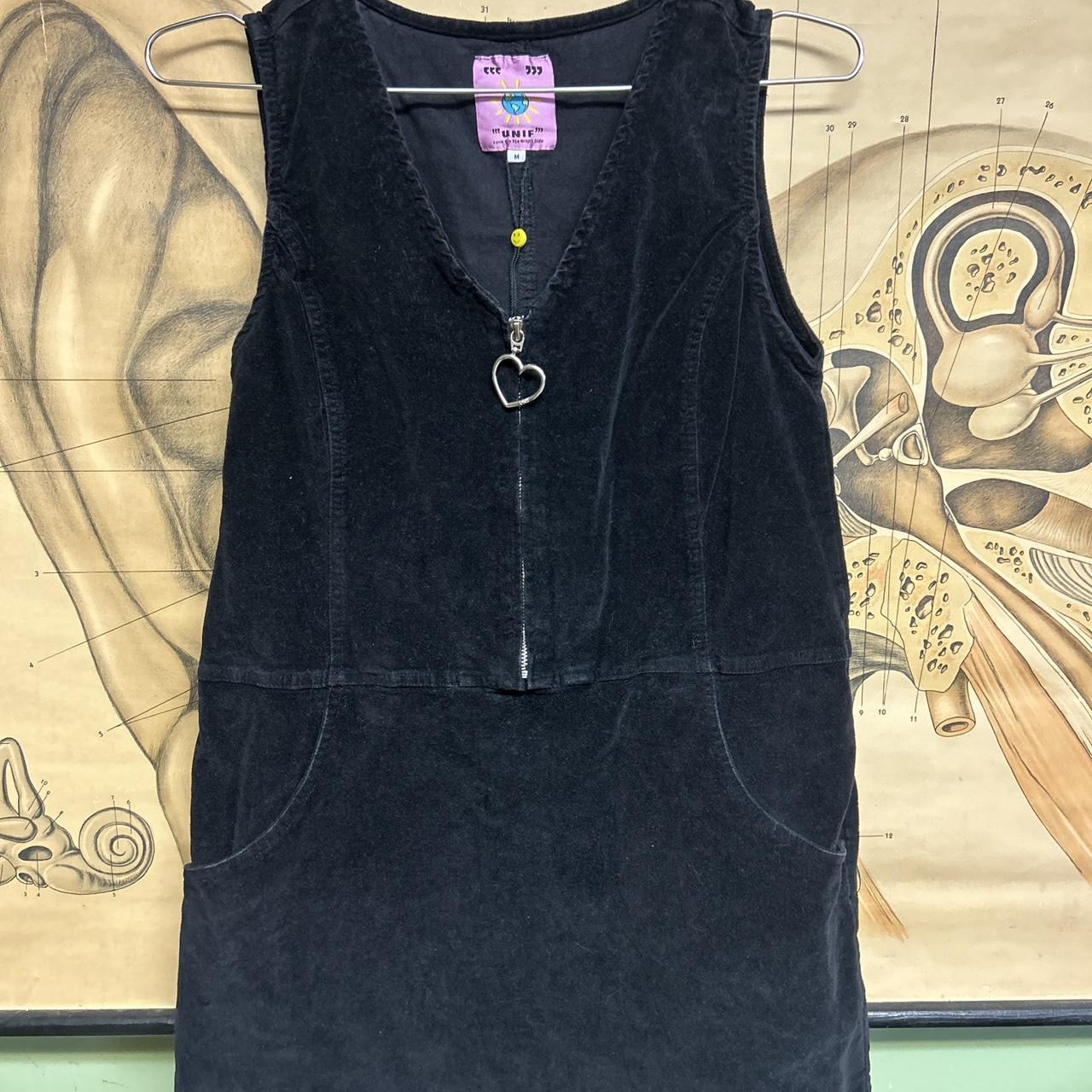 UNIF Limit Dress Black corduroy dress with silver... Depop
