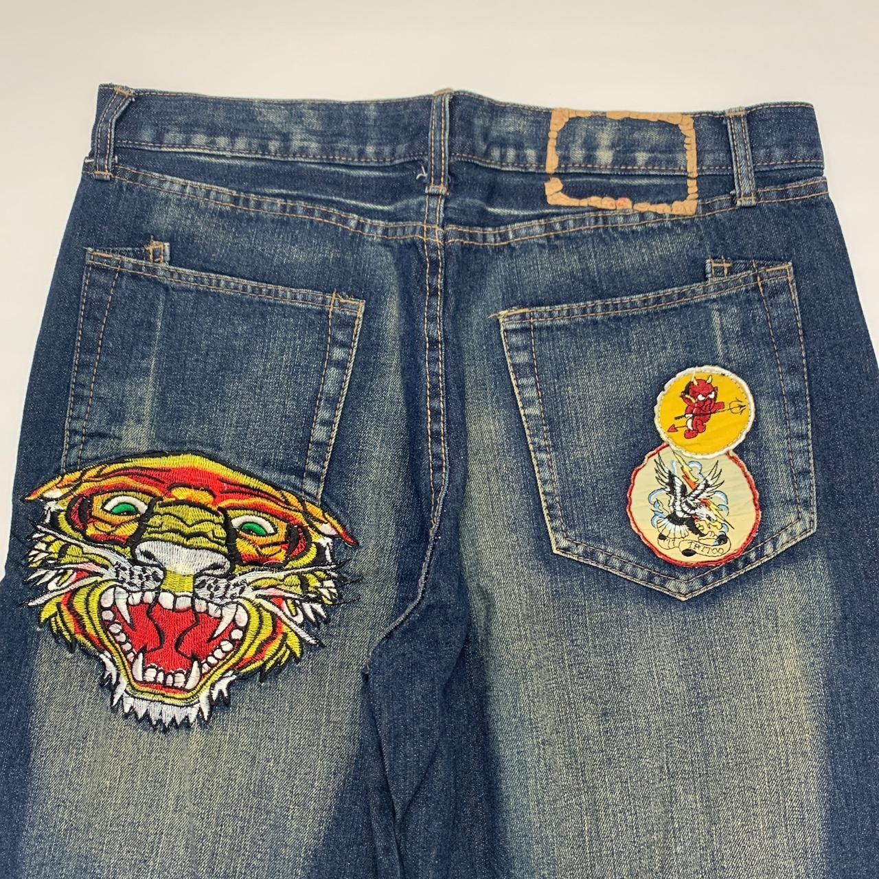 Baggy Ed Hardy Jeans Size 38 Ed Hardy graphic... - Depop