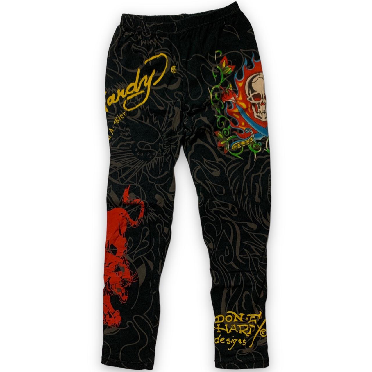 Ed Hardy Leggings Size S/M Y2K graphic leggings... - Depop