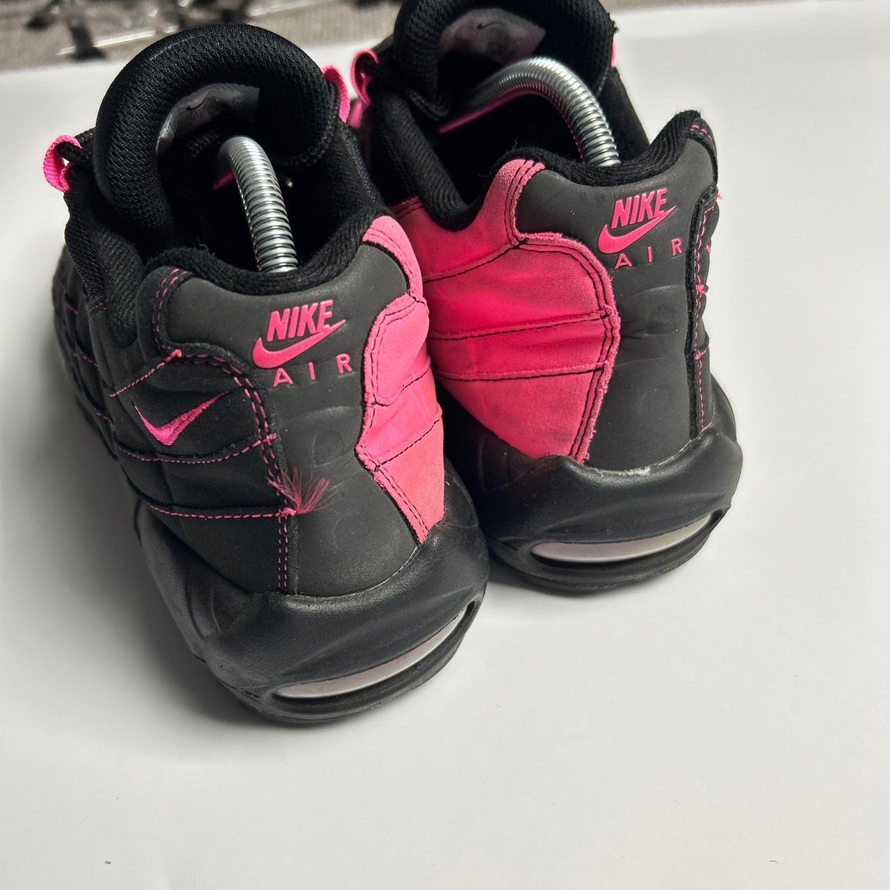 Nike Pink Blast 95s Size UK 8.5 (US 9.5) Black... - Depop