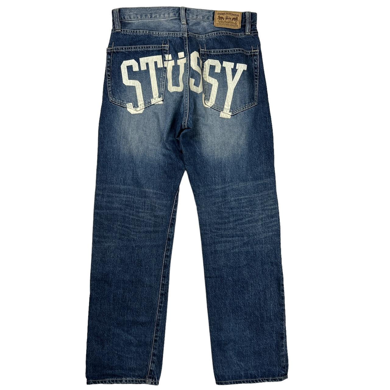 Stussy Stencil Canvas Big Ol Jeans... - Depop