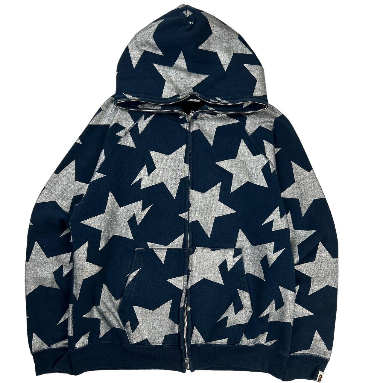 Bapesta Hoodie Size M Navy a bathing ape star... - Depop