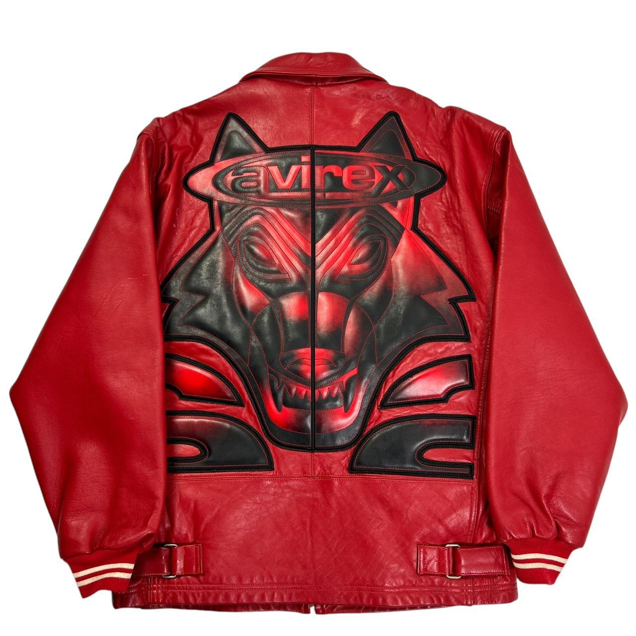 Avirex Jacket Size L Graphic Avirex skull leather | Depop