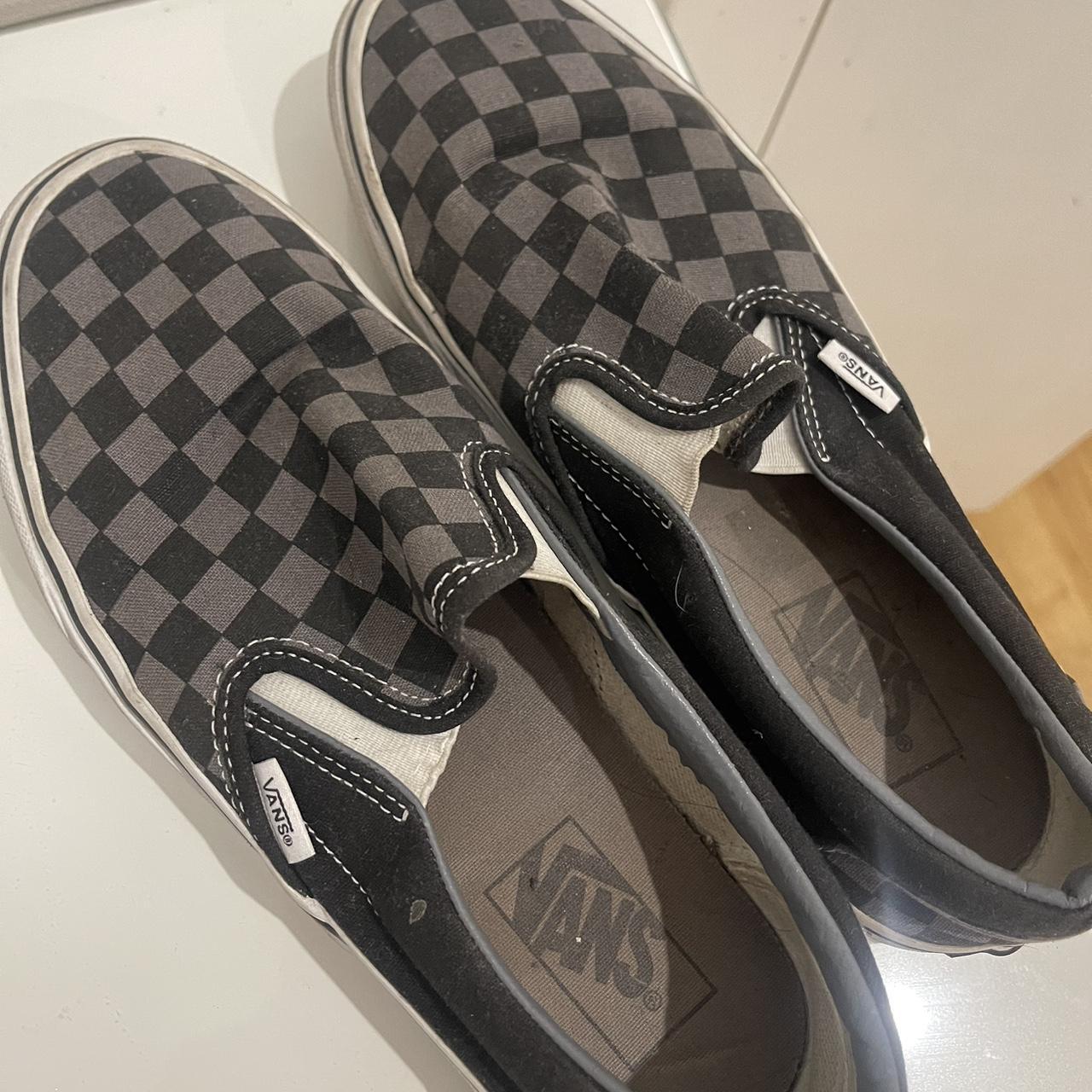 Vans black & clearance grey classic checkerboard trainers