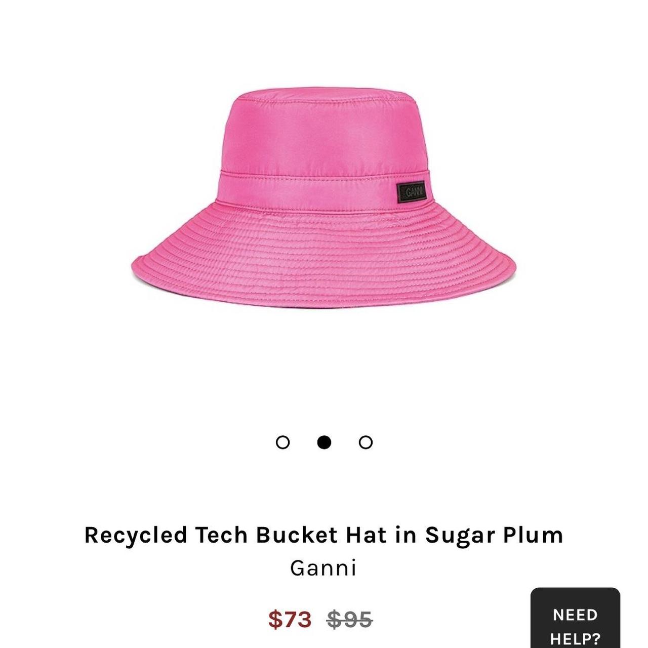 ganni fluo pink bucket hat